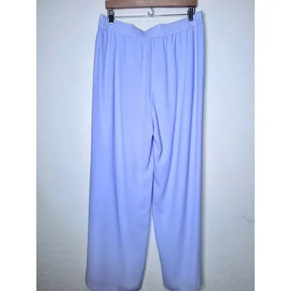 EILEEN FISHER Women Silk Georgette Crepe Wide Leg Pull On Pant Purple Size XL - Picture 7 of 10